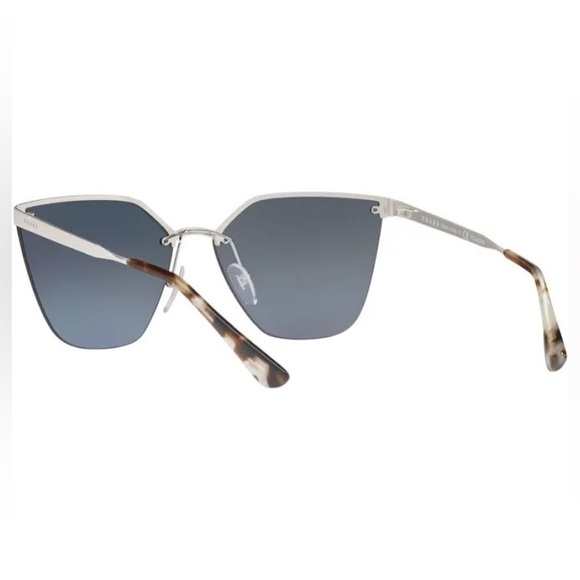 Prada Catwalk SPR 68T Silver Sunglasses Tortoise Arms Polarized - Picture 7 of 7
